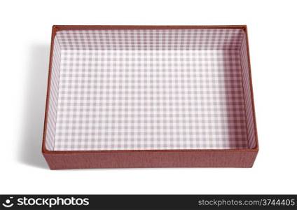 Opened Brown Gift Box on White Background, With Path