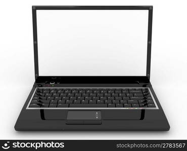 Opened laptop on white isolated background. 3d