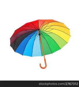 opened multicoloredd umbrella isolated on white background