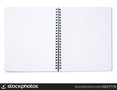 opened notebook isolated on white