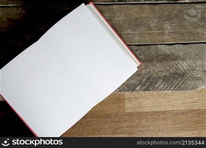 opened notebook lumber background