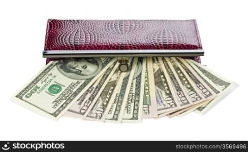 opened purse with dollars