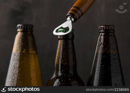 opener beer bottles arrangement