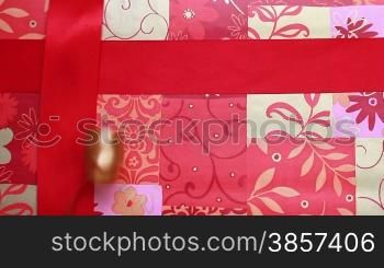Opening Red Christmas Gift