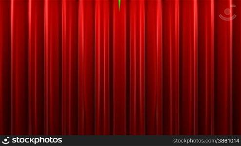 Openning red velvet theater curtains