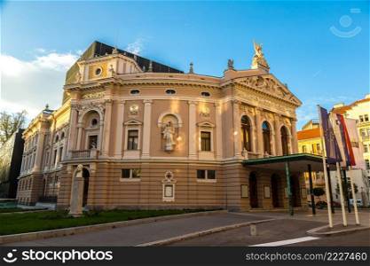 Opera and Ballet theatre in a summer day in Ljubljana, Slovenia