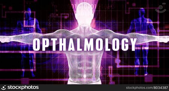 Opthalmology as a Digital Technology Medical Concept Art. Opthalmology