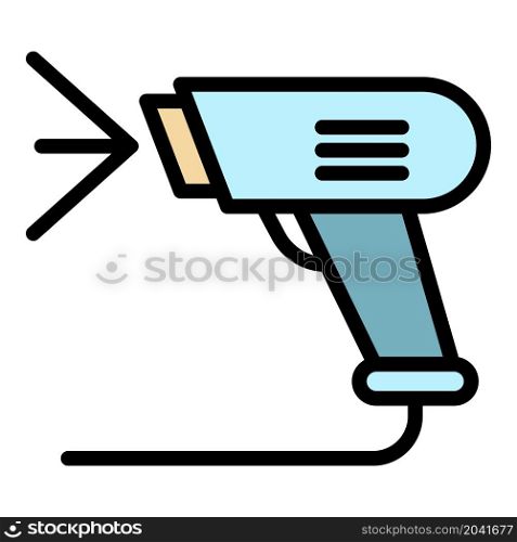 Optical barcode scanner icon. Outline optical barcode scanner vector icon color flat isolated. Optical barcode scanner icon color outline vector
