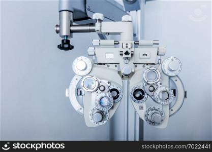 Optical equipment for testing vision. Professional medical machine. Ophthalmology.. Optical equipment for testing vision.