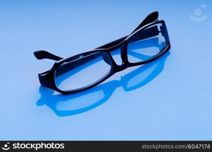 Optical reading glasses on the background