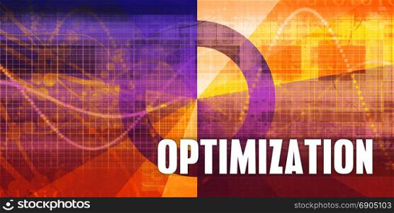 Optimization Focus Concept on a Futuristic Abstract Background. Optimization