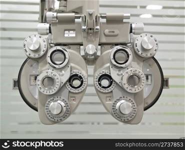 Optometrist diopter in a laboratory