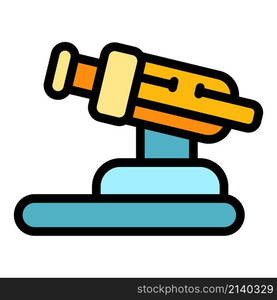 Optometry microscope icon. Outline Optometry microscope vector icon color flat isolated. Optometry microscope icon color outline vector