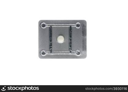Oral contraceptive pill isolated on white background. Emergency oral contraceptive pill isolated on white background