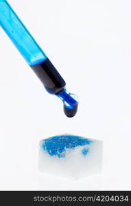 oral vaccination. symbol of vaccine on a sugar cube