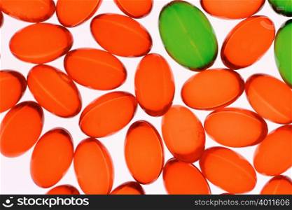 Orange and green pills