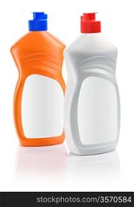 orange and white cleaning bottles