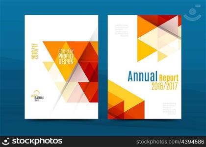 Orange annual report A4 cover. Brochure template layout, magazine, flyer or booklet.