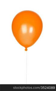 Orange balloon inflated isolated on white background