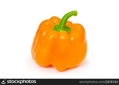 Orange bell pepper isolated on the white background