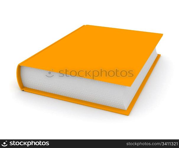 Orange book over white background. Computer generated image