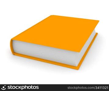 Orange book over white background. Computer generated image