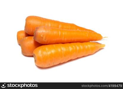 Orange carrots isolated on the white background