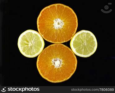 orange,citron with black background. orange,citron,lemon