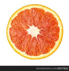 Orange closeup isolated on a white background