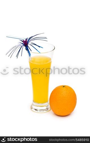 Orange cocktail isolated on the white background
