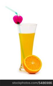 Orange cocktail isolated on the white background