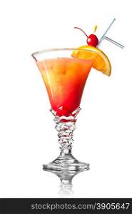 orange cocktail isolated on white