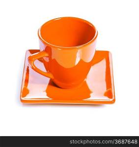 orange colored coffee cup