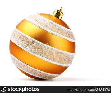 orange decoration ball isolated on white