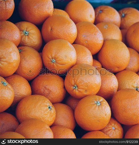 orange fruit in the market, healthy food and tasty fruit