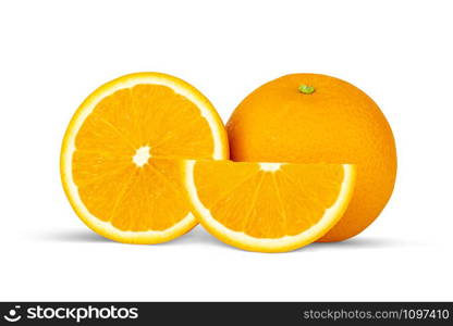 Orange fruit isolated on white background with clipping path