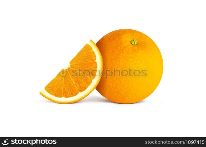 Orange fruit isolated on white background with clipping path