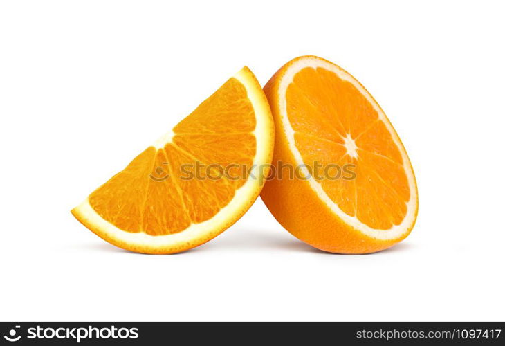 Orange fruit isolated on white background with clipping path