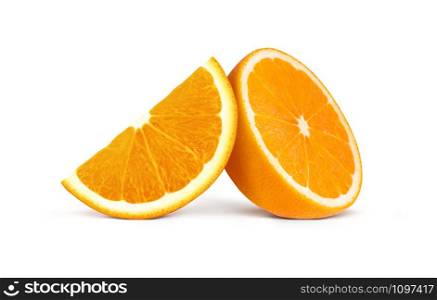 Orange fruit isolated on white background with clipping path