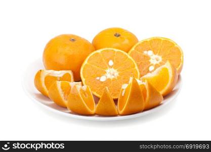 orange fruit isolated on white background with clipping path and soft shadow