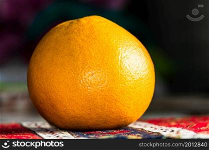 Orange fruit on the table. Healthy fruits