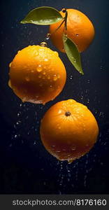 Orange fruit seamless background with water drops, top view, flat lay. Generative AI. High quality illustration. Orange fruit seamless background with water drops, top view, flat lay. Generative AI