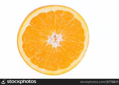 Orange fruit slice, isolated on white background