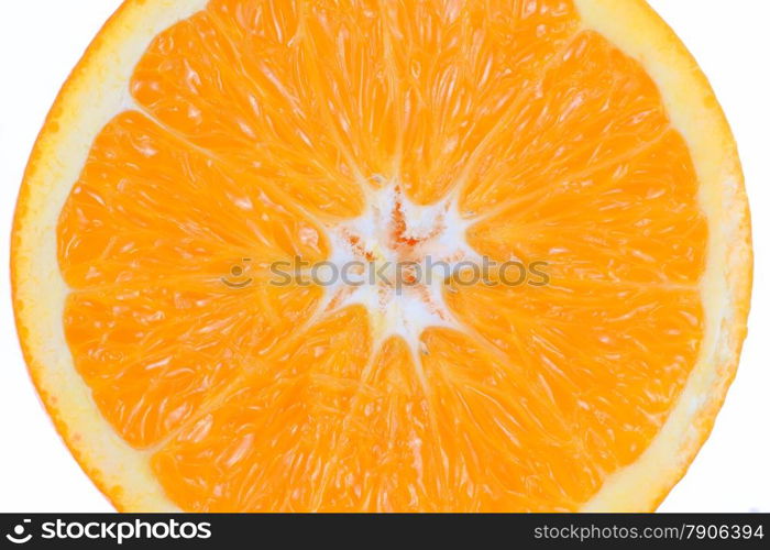 Orange fruit slice, isolated on white background