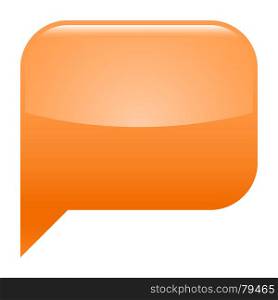 Orange glossy speech bubble blank location icon square empty shape isolated form background. Vector illustration a graphic element for web internet design
