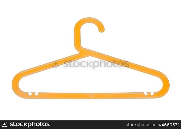 Orange hanger isolated on a white background