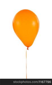 Orange helium balloon for birthday and celebrations isolated on white background. Orange balloon for birthday and celebrations isolated on white background