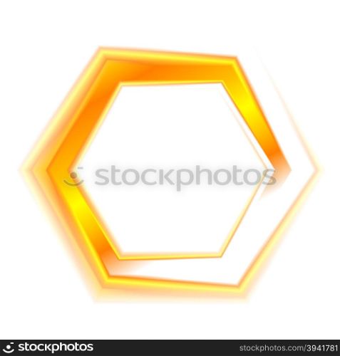 Orange hexagon emblem logo for web design