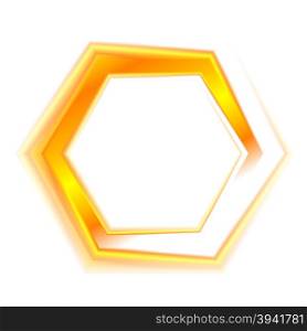 Orange hexagon emblem logo for web design