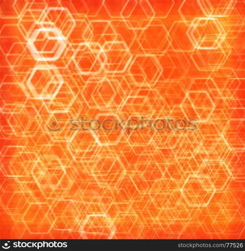 Orange hexode cells abstract background